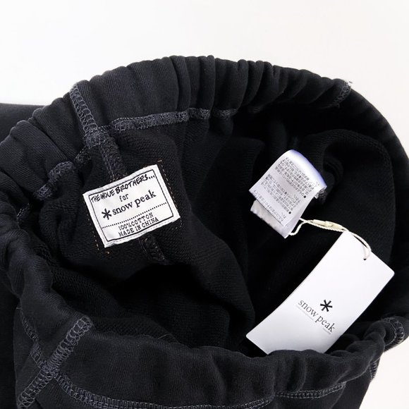 NWT SNOW PEAK x INOUE BROTHERS Japan Sweatpants Knit Cotton Logo Print Black L - Picture 8 of 14